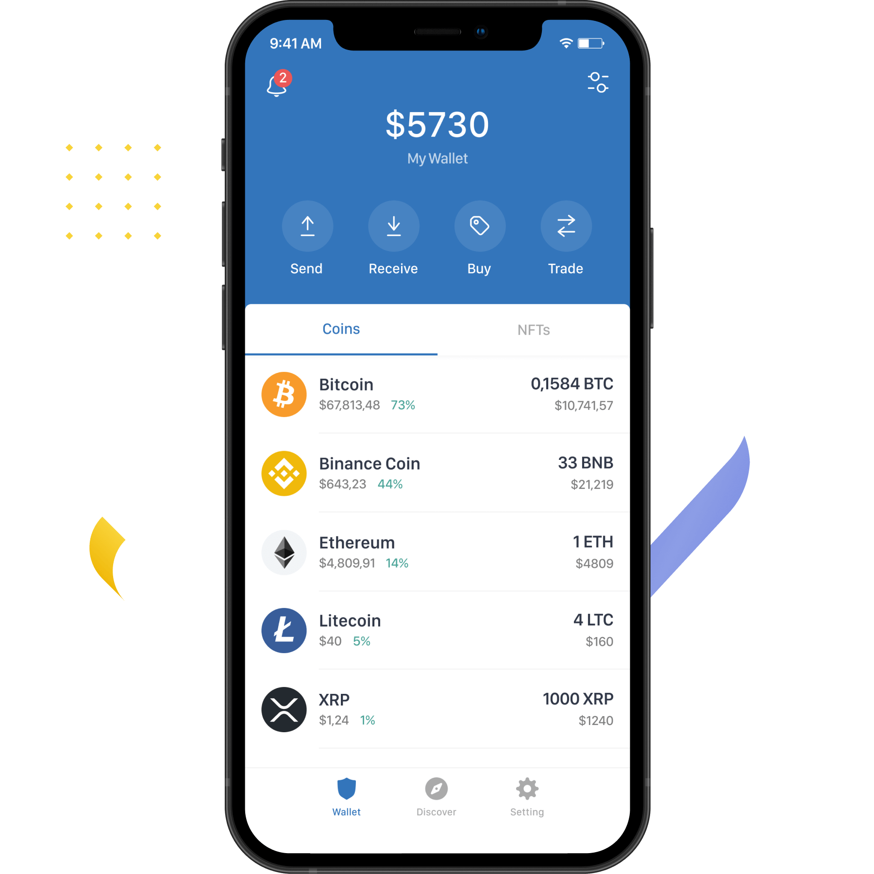 TrustWallet app mobile mockup